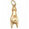 14k Yellow Gold Italian Horn & Good Luck Hand/Sign Language Charms